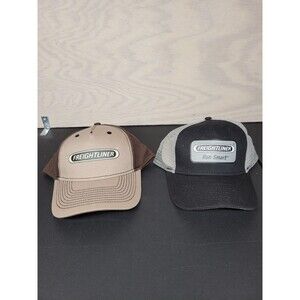 Freightliner Trucker Hat Run Smart Black Silver Brown Snapback Mesh Cap Lot Of 2